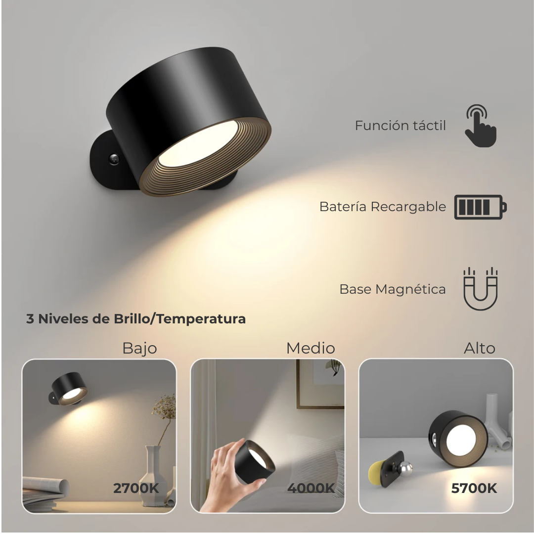 Lampara de Pared Táctil Recargable